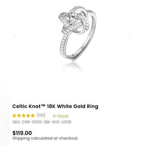 The Celtic Knot - 18k white gold ring, size 5